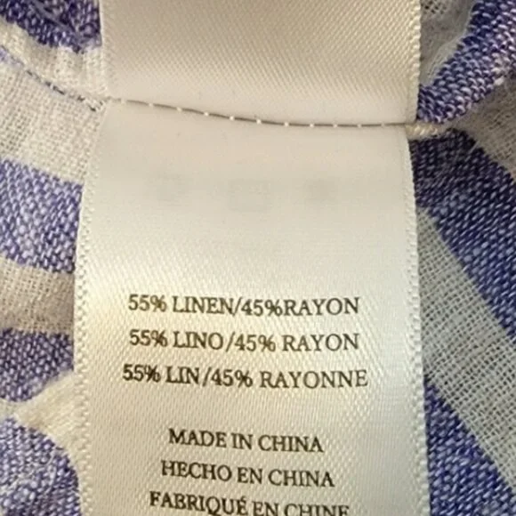 Rails Angelina Borocay Stripe Smocked Waist Linen Blend Dress SIZE XS - Picture 8 of 8